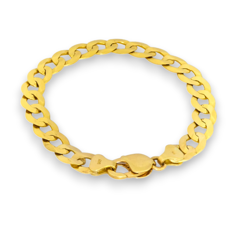 14K Curb Gold Bracelet for Men