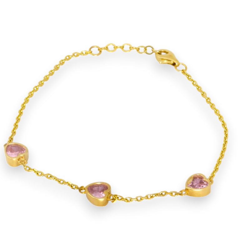 Heart Shape 14k gold bracelet for Women