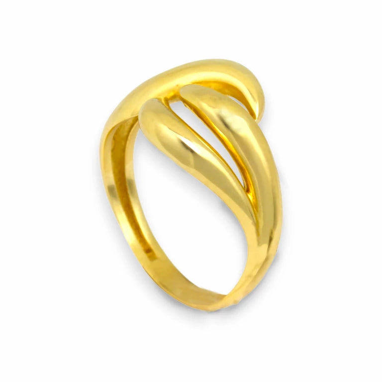 Unique gold wave ring for women