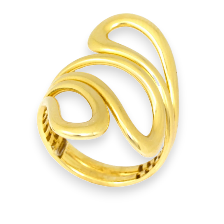 10k Gold Wave Ring | Big Ring