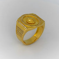 Thumbnail for 14k Gold Signet Ring With Lion Head on Top for Men